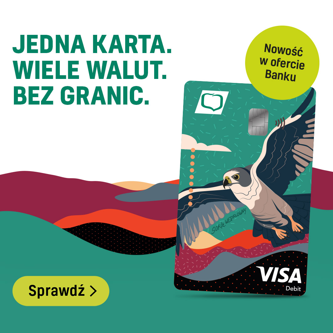 Jedna karta, wiele walut, bez granic. Nowość w ofercie Banku. Wizerunek karty wielowalutowej